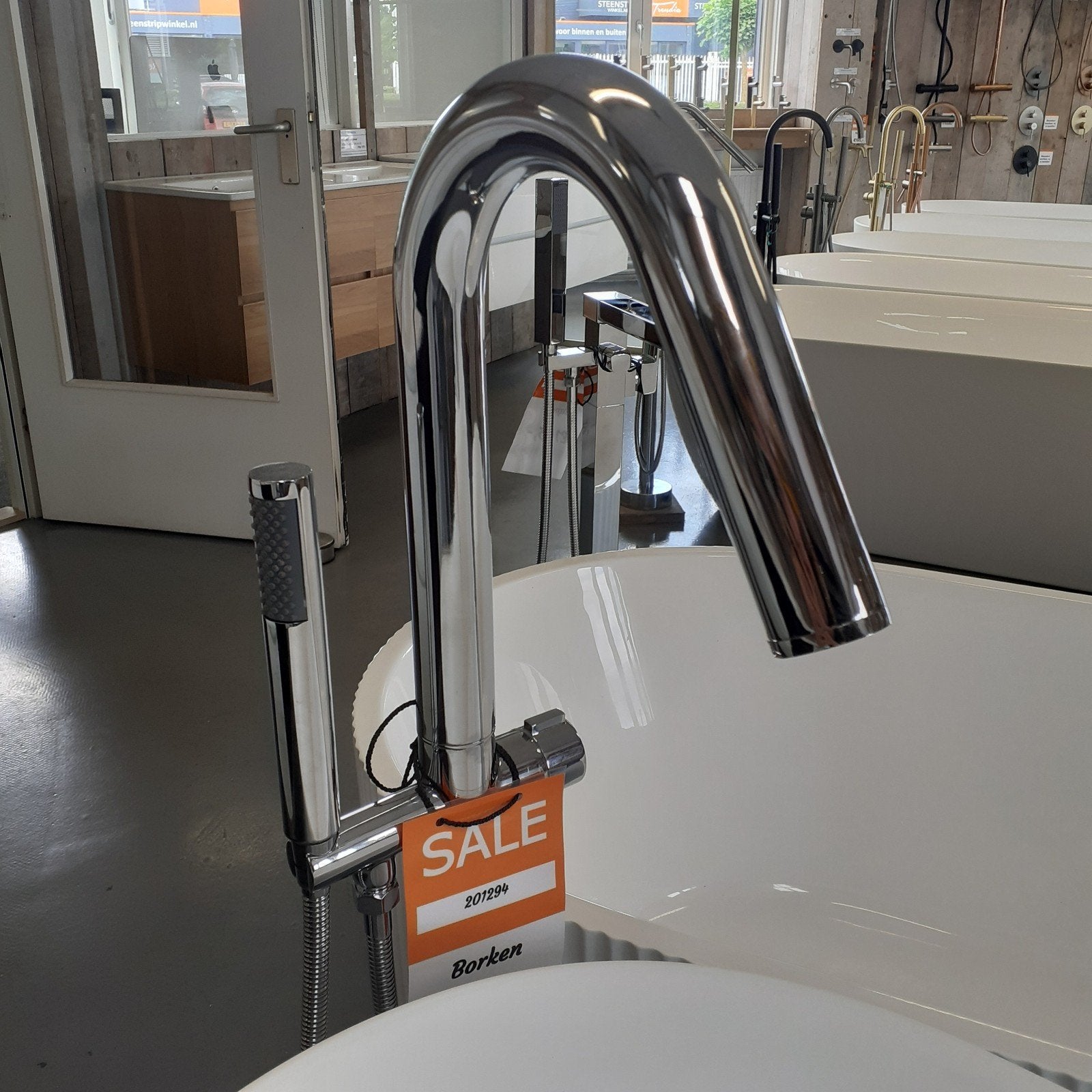 SALE Vrijstaande kraan, chroom, handdouche, badkraan, Borken