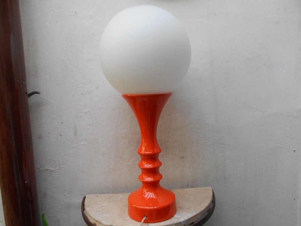 oranje lamp  keramiek  seventies, Ophalen