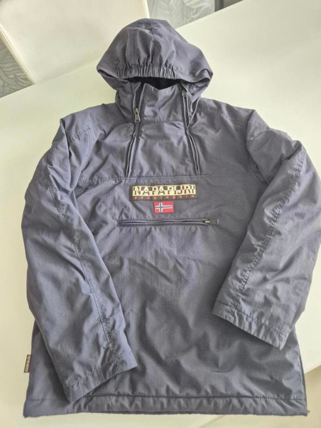 Napapijri  jas donkerblauw 170, Ophalen of Verzenden, Zo goed als nieuw, Napapijri, Jongen