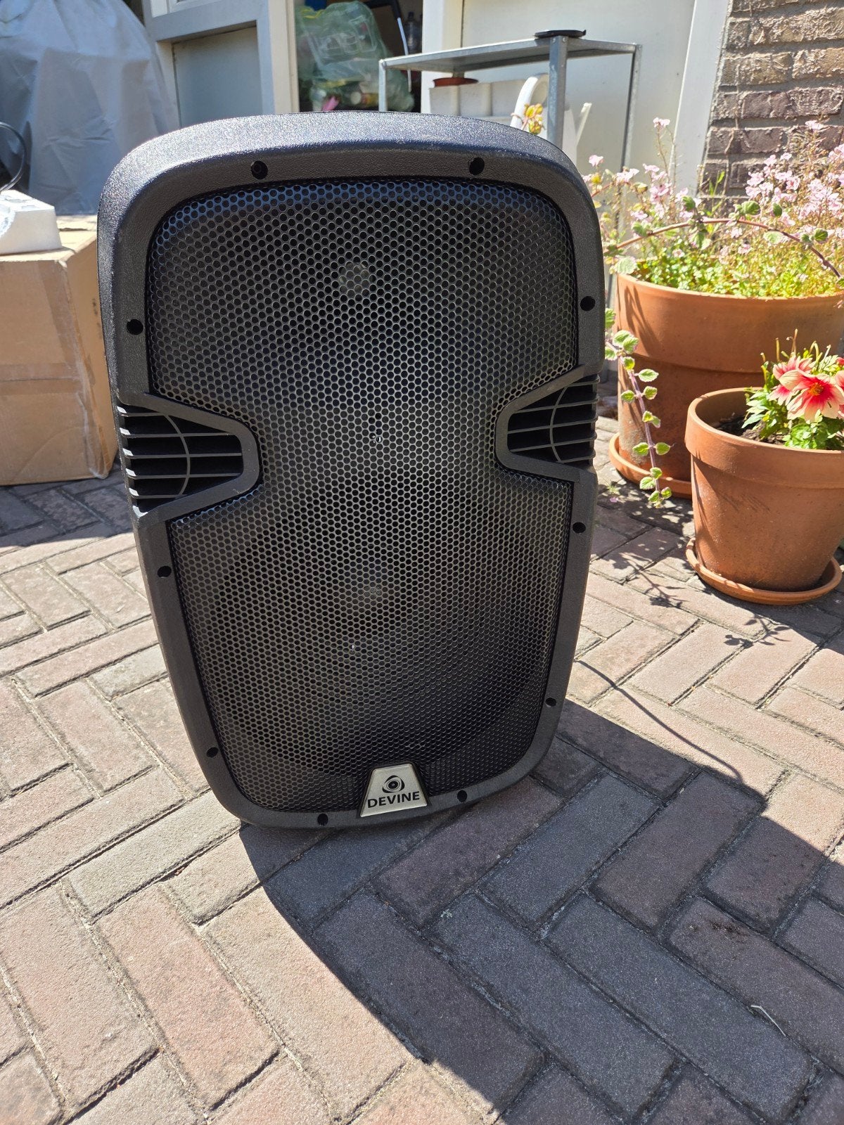 Devine speakers op wielen met microfoons, Ophalen, Zo goed als nieuw, Draagbare speaker, Overige merken