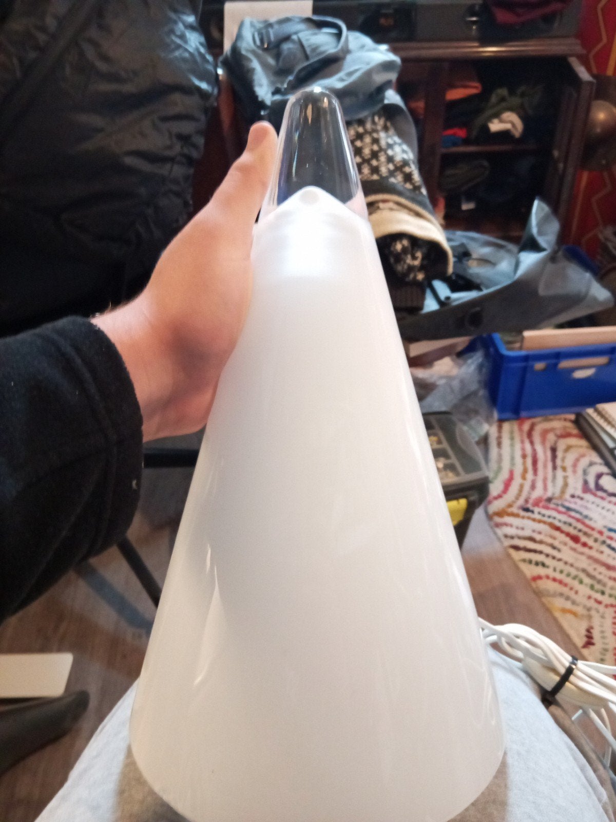 Vintage designer TeePee lamp Ilu Di Vetro, Ophalen, Wit, Overige merken, Gebruikt