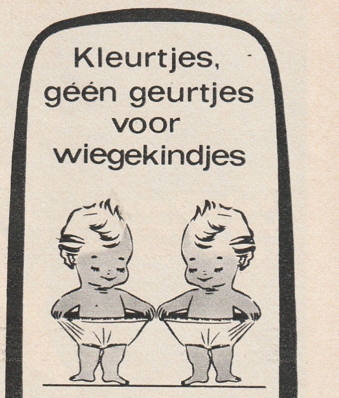 Retro reclame 1968 SGA baby luiers plastic broekjes, Verzenden, Overige typen
