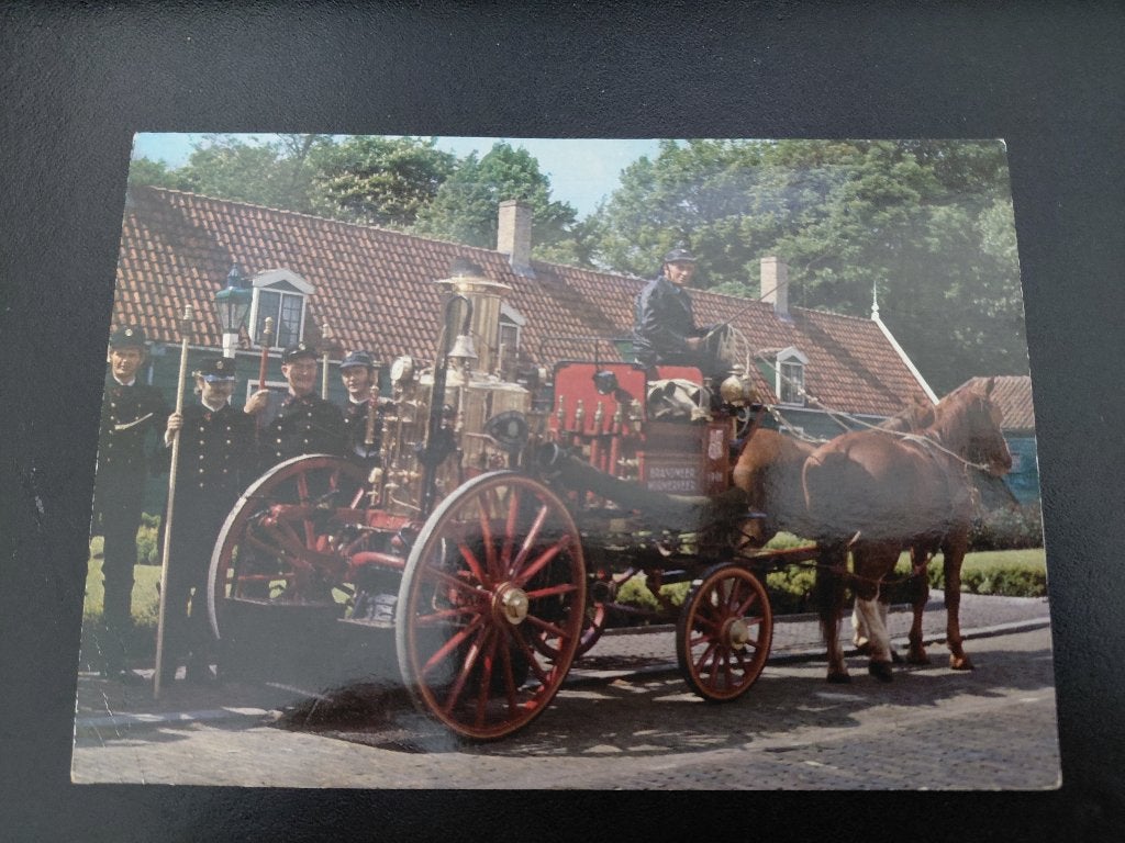 Stoombrandspuit, paard en wagen, St. Wormerveer. gelopen,, Verzenden, 1960 tot 1980, Gelopen, Noord-Holland