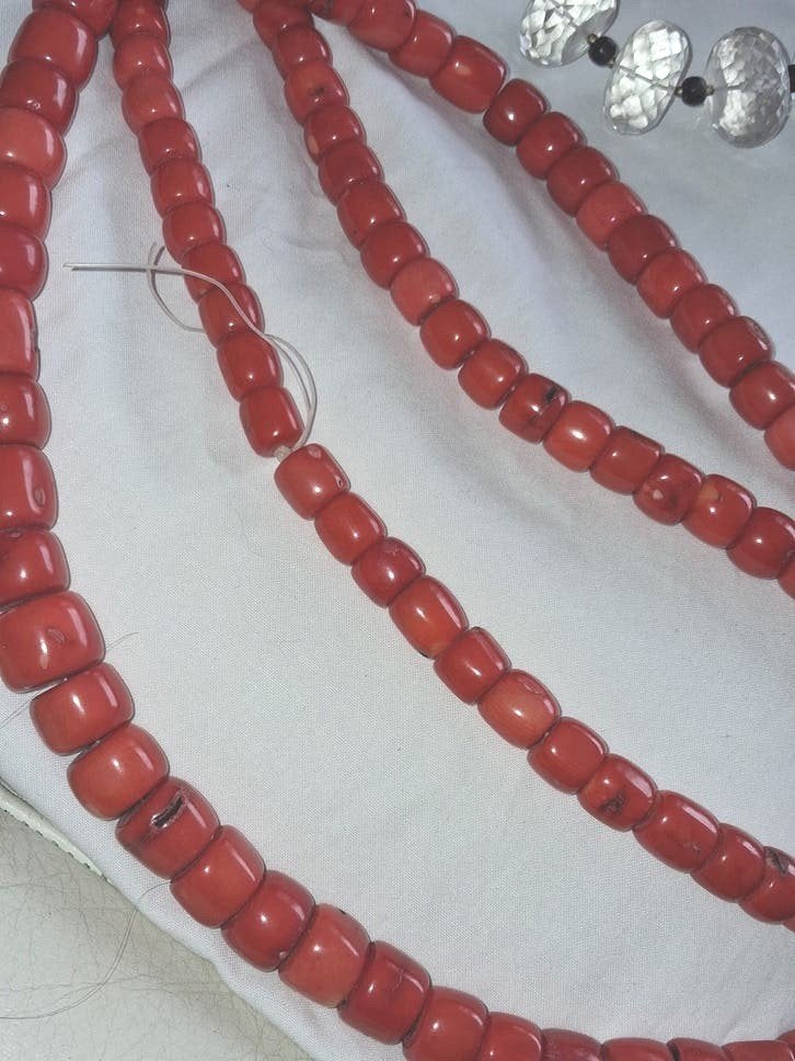 Vintage Rode Koraal Ketting - Handgemaakt, Ophalen of Verzenden, Gebruikt, Rood, Overige materialen
