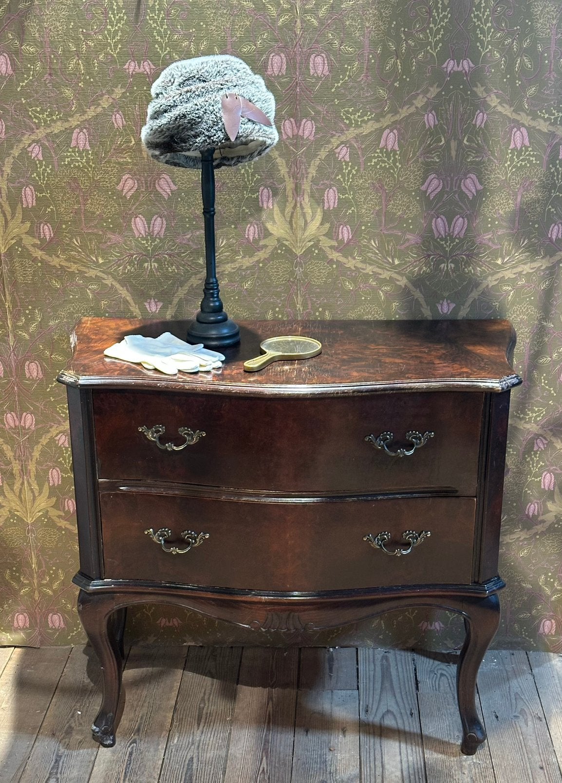Brocante ladekastje - hout - 2 lades - vintage, Huis en Inrichting, Ophalen, Gebruikt, 50 tot 100 cm, 3 of 4 laden