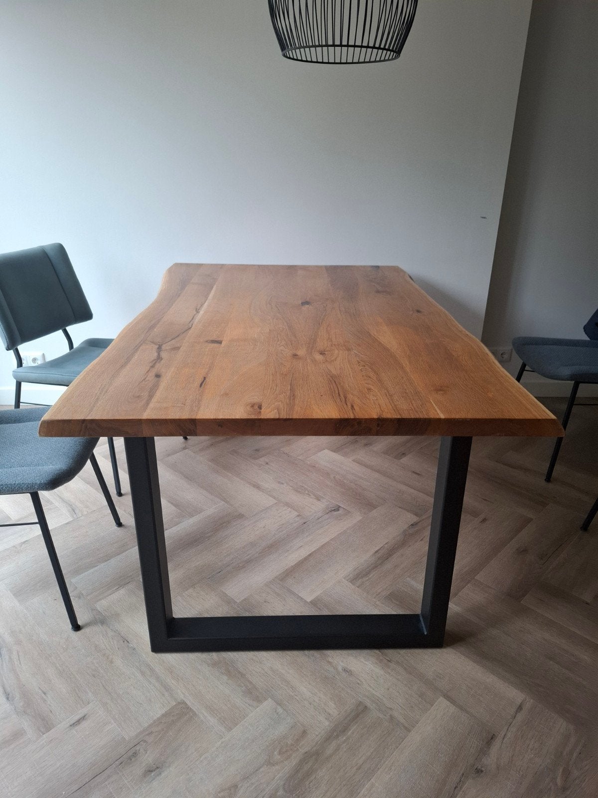 Massief eiken tafel van meubelmakerij, 170x108 cm, Ophalen, 100 tot 150 cm, Eikenhout, Zo goed als nieuw