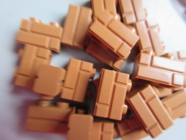 nr. 8647, 20 nougat stenen steenmotief., Ophalen of Verzenden, Zo goed als nieuw, Losse stenen, Lego