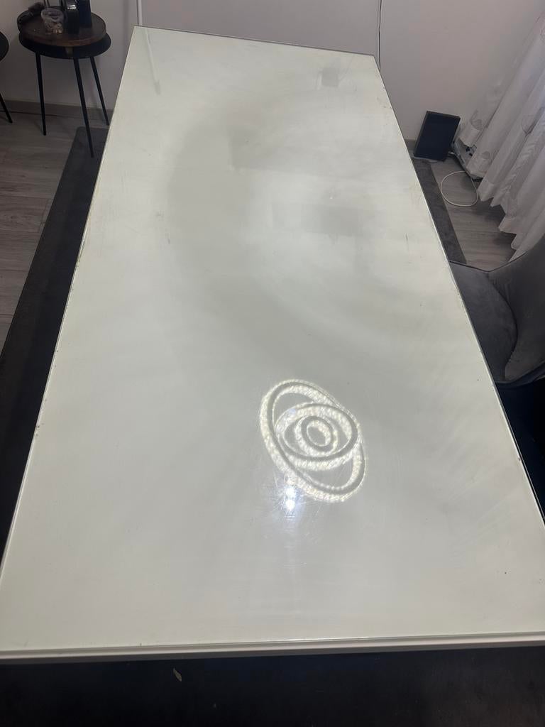 Eettafel 200x90, Huis en Inrichting, Tafels | Eettafels, Ophalen, Gebruikt, 50 tot 100 cm, Glas