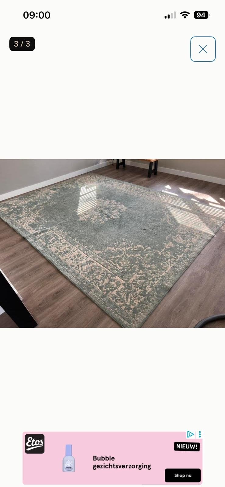 Groot Vloerkleed - 370x280 cm, Gebruikt, Ophalen of Verzenden, 200 cm of meer, Rechthoekig