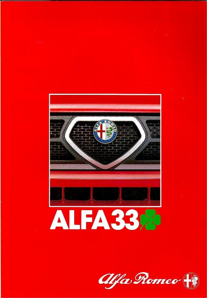 Brochure Alfa 33 Quadrifoglio Verde 1984, Ophalen of Verzenden, Gelezen, Alfa Romeo