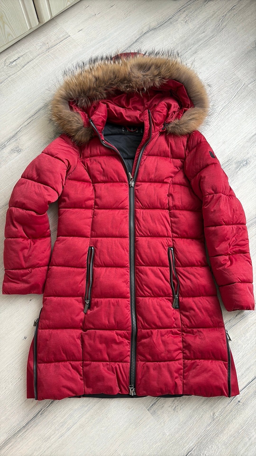 Winterjas van Etage, Kleding | Dames, Ophalen of Verzenden, Zo goed als nieuw, Maat 38/40 (M), Rood