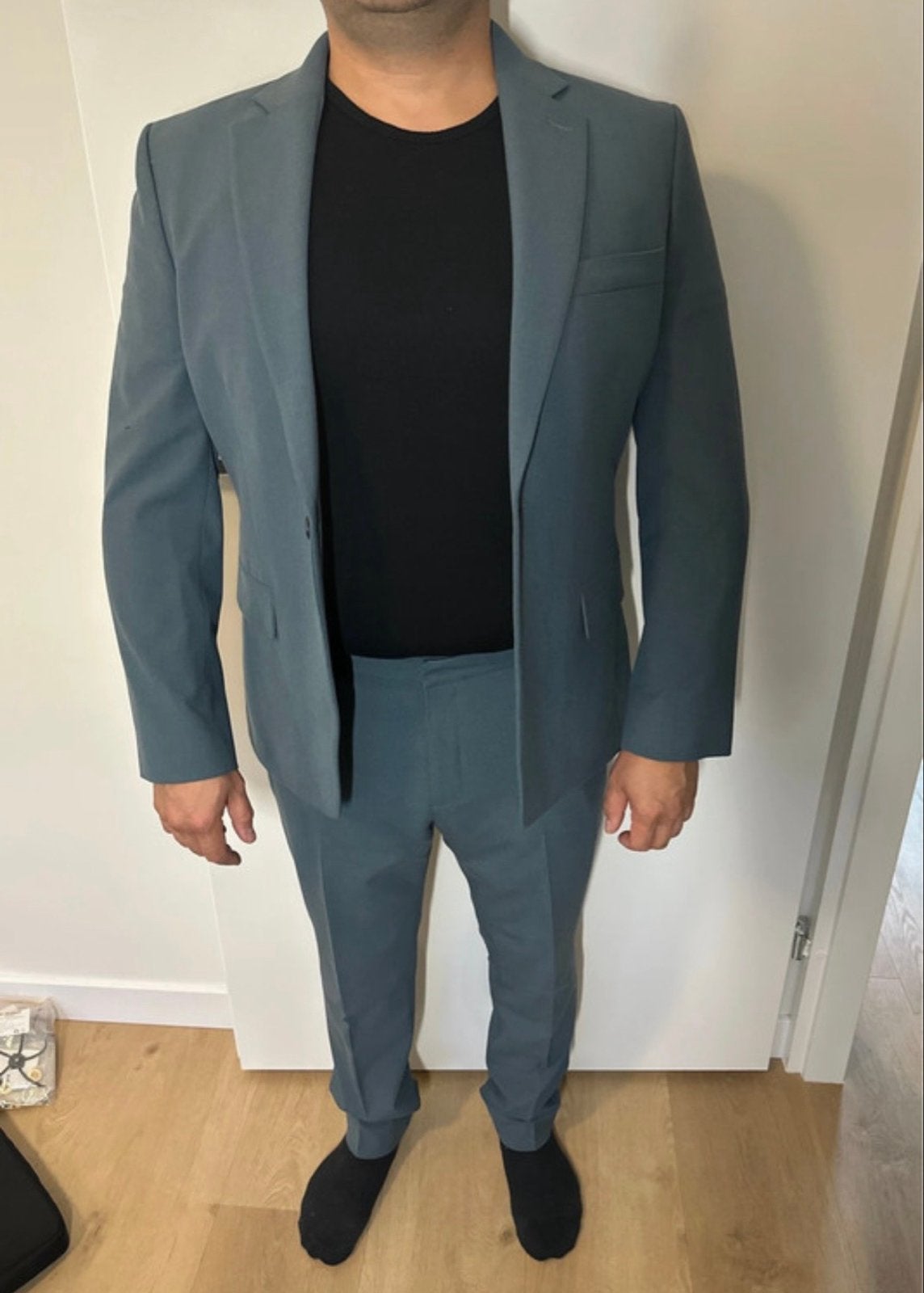 Next Skinny Fit Pak - Donkergroen/Turquoise - Maat 50, Kleding | Heren, Ophalen of Verzenden, Zo goed als nieuw, Maat 48/50 (M)