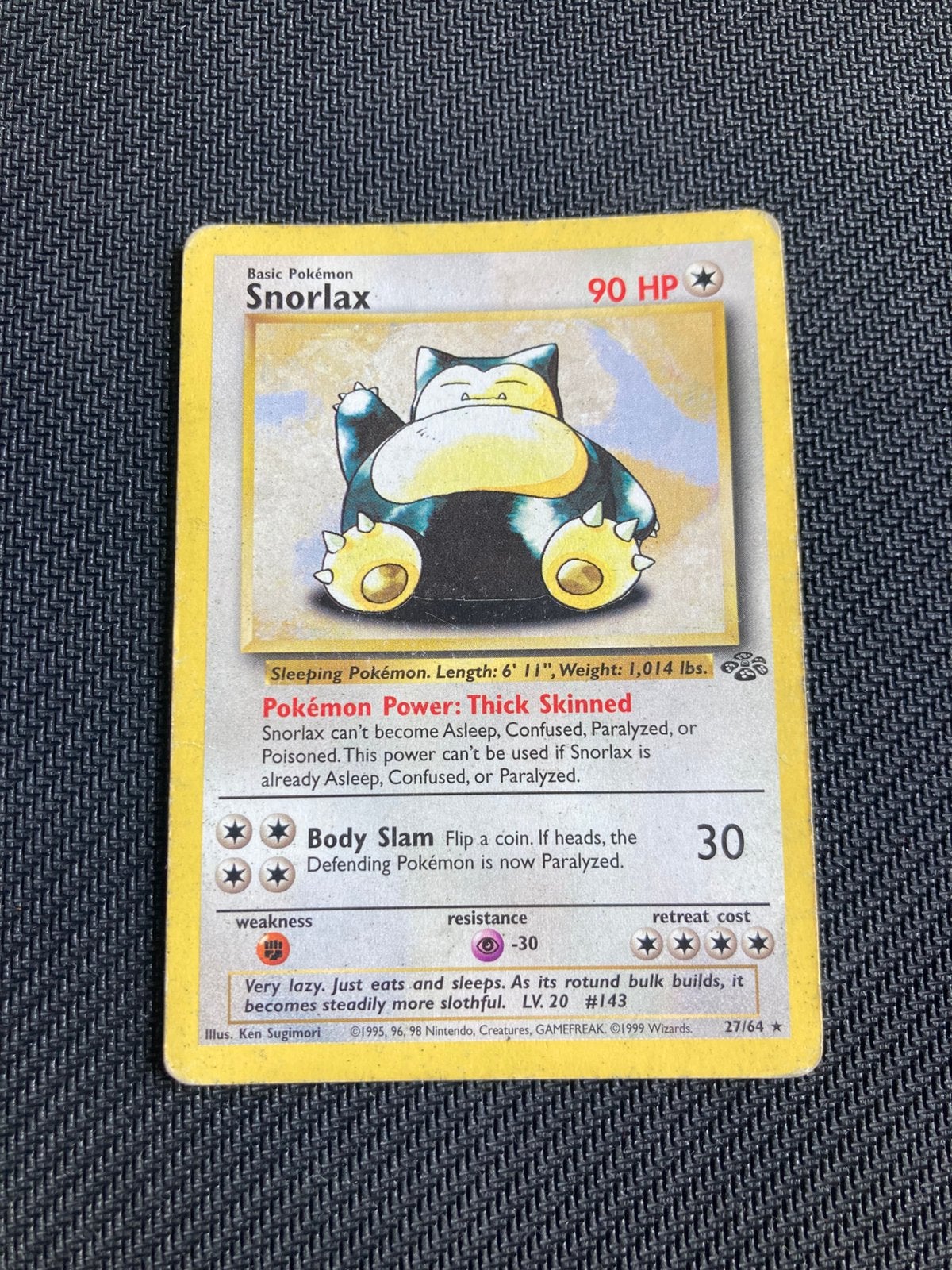 Pokemon kaart Snorlax, Ophalen of Verzenden, Zo goed als nieuw