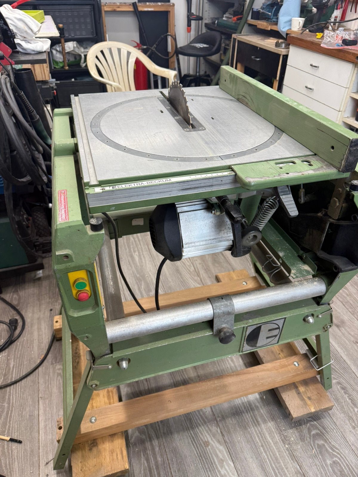 Elektra Beckum KGT 500 afkortzaag / tafelzaag – flip-over, Doe-het-zelf en Verbouw, Ophalen, Gebruikt, 70 mm of meer, Afkortzaag