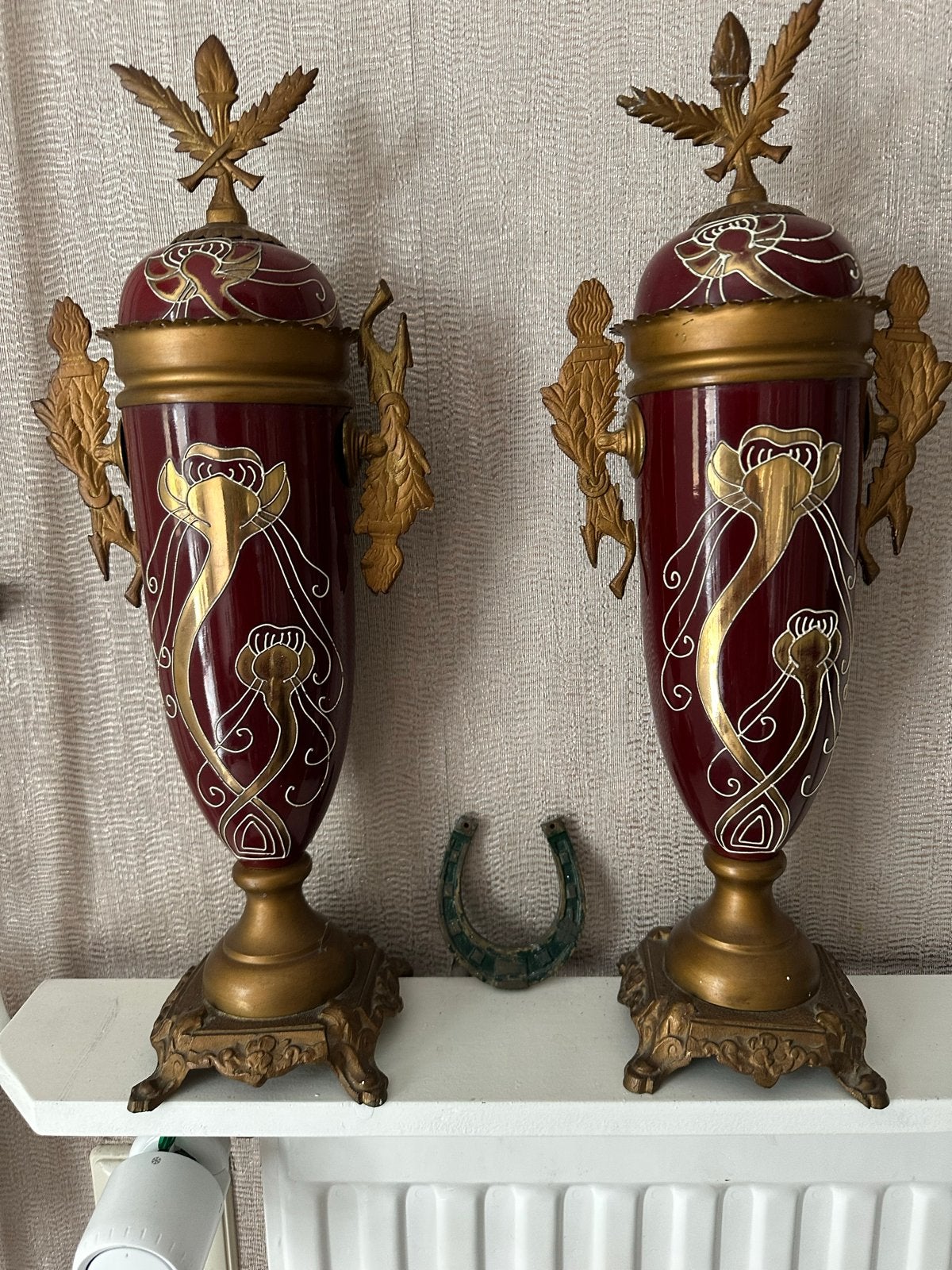 Prachtig paar antieke vazen, Art Nouveau stijl 2 stuks, Ophalen of Verzenden