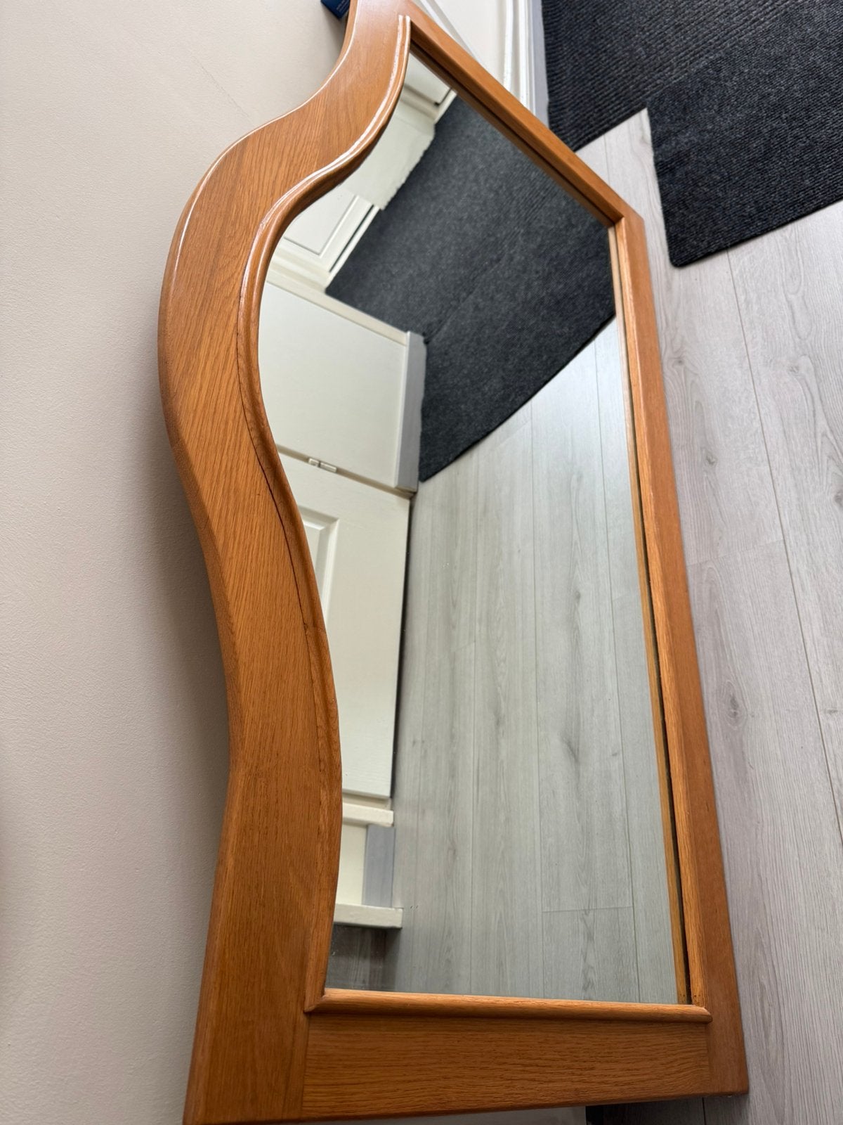 Blank eiken dressoir spiegel, Ophalen, Zo goed als nieuw, Rechthoekig, Minder dan 100 cm