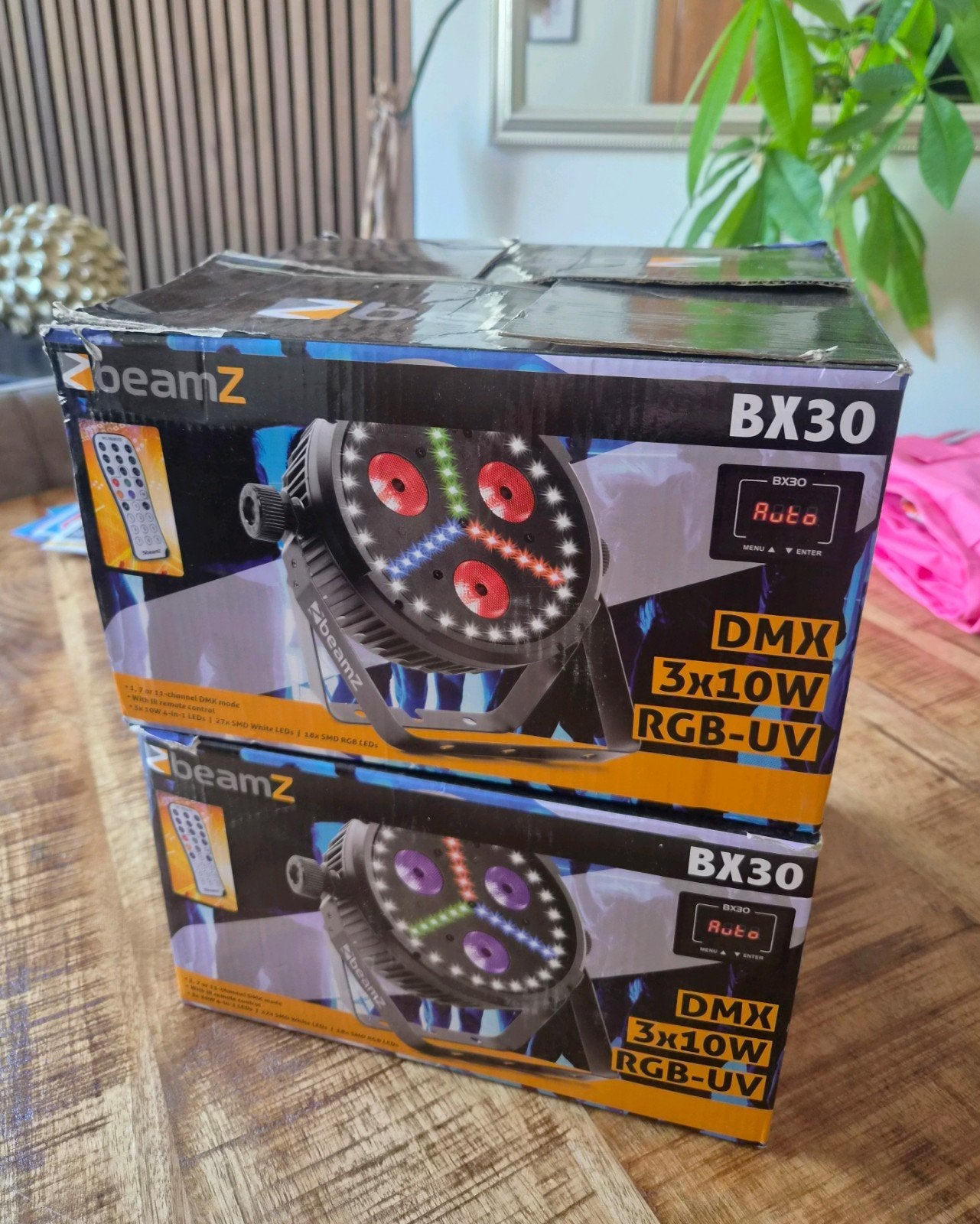 BeamZ BX30 DMX 3x10W RGB-UV PAR, Ophalen of Verzenden, Zo goed als nieuw, Licht, Geluidgestuurd
