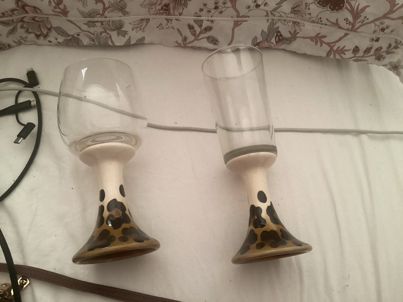 Leuke waxinelichthouders van glas met panterprint, Meerkleurig, Waxinelichthouder, Nieuw, Ophalen of Verzenden