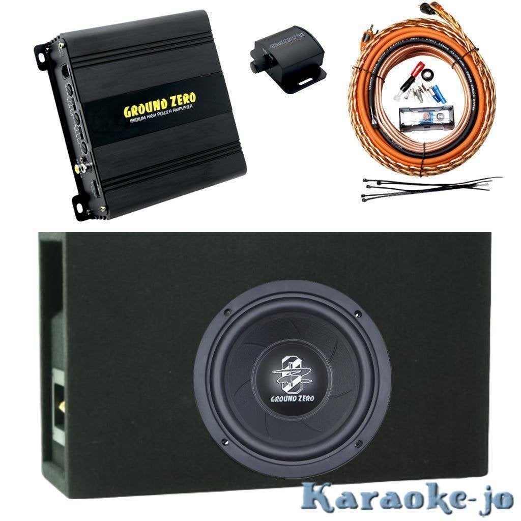 Ground Zero GZIA 100.2 versterker ,Subwoofer,kist en kabels, ., Nieuw, Ophalen of Verzenden, .