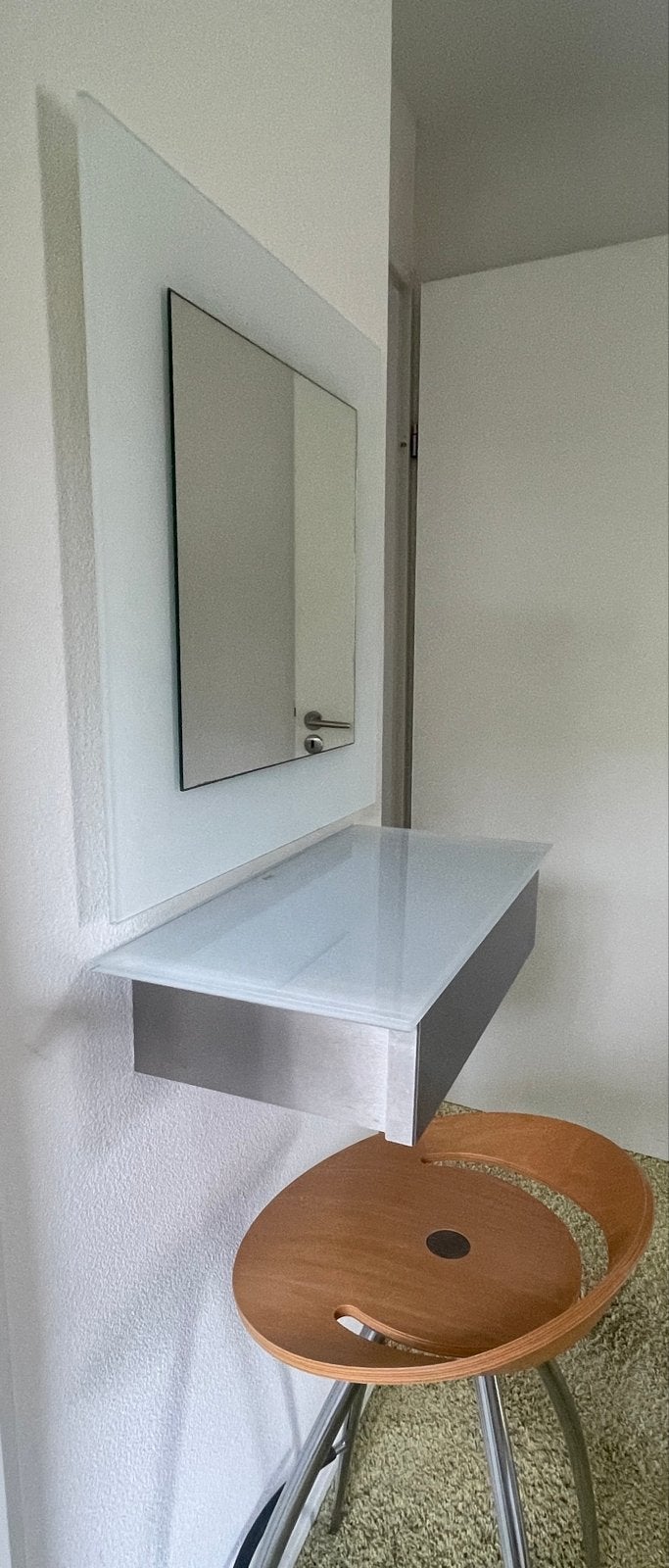 Kaptafel met spiegel en lade D-Tec en kruk  Lyra, Ophalen, 100 tot 150 cm, Zo goed als nieuw, Rechthoekig