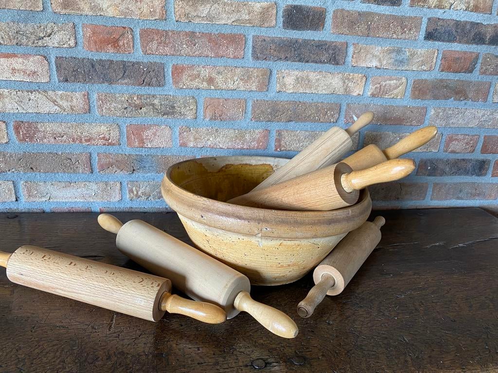Vintage houten deegrollers, Ophalen of Verzenden