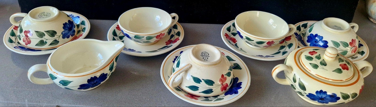 Vintage Société Céramique Maastricht theeservies, Ophalen of Verzenden