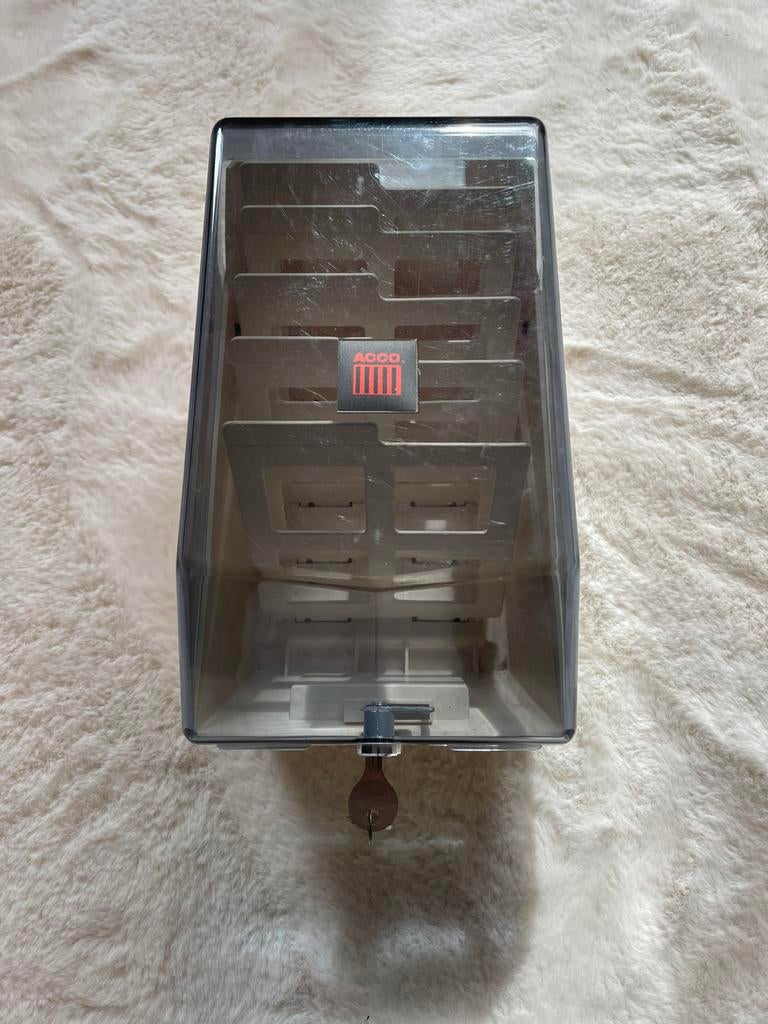 Vintage diskbox floppy disk opslagdoos met sleutel, Ophalen of Verzenden