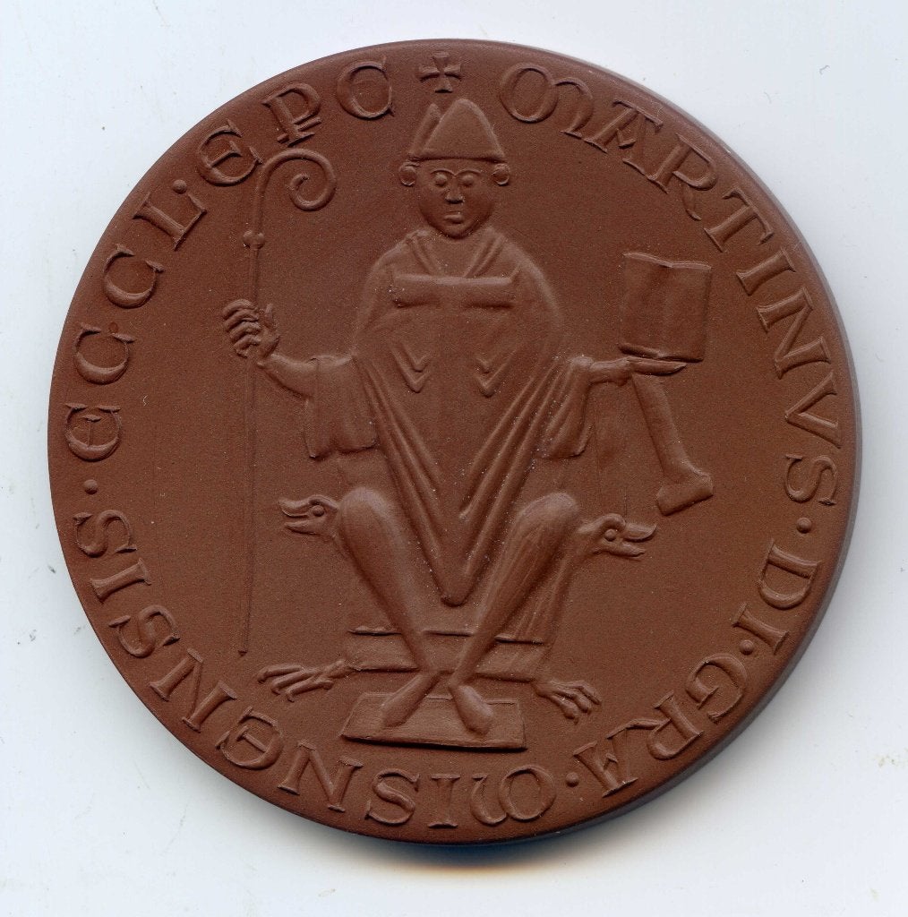Medaille Kasteel 968 Bisschop Meissen Porselein 6,5 cm !, Postzegels en Munten, Penningen en Medailles, Verzenden, Overige materialen