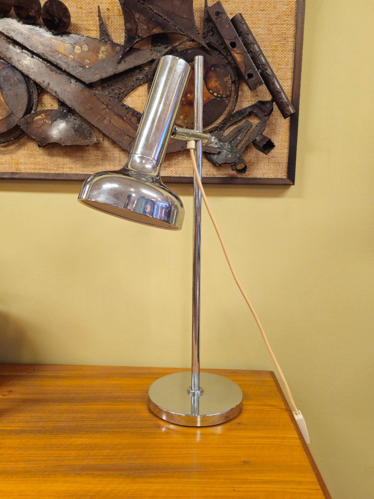 Vintage Duitsland Chromen Tafellamp Bureaulamp Lamp, Ophalen of Verzenden