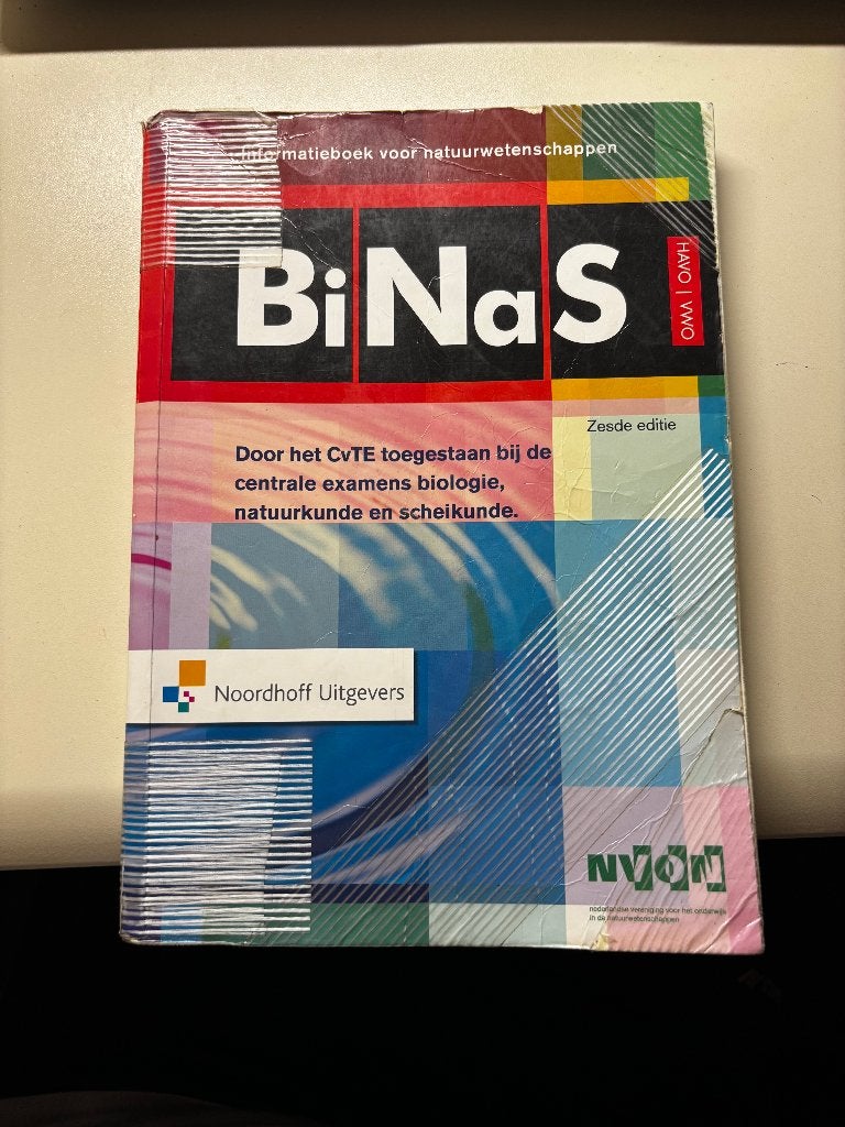 Binas Havo/Vwo 6e editie MOET SNEL WEG, VWO, Natuurkunde, Noordhoff Uitgevers, Ophalen