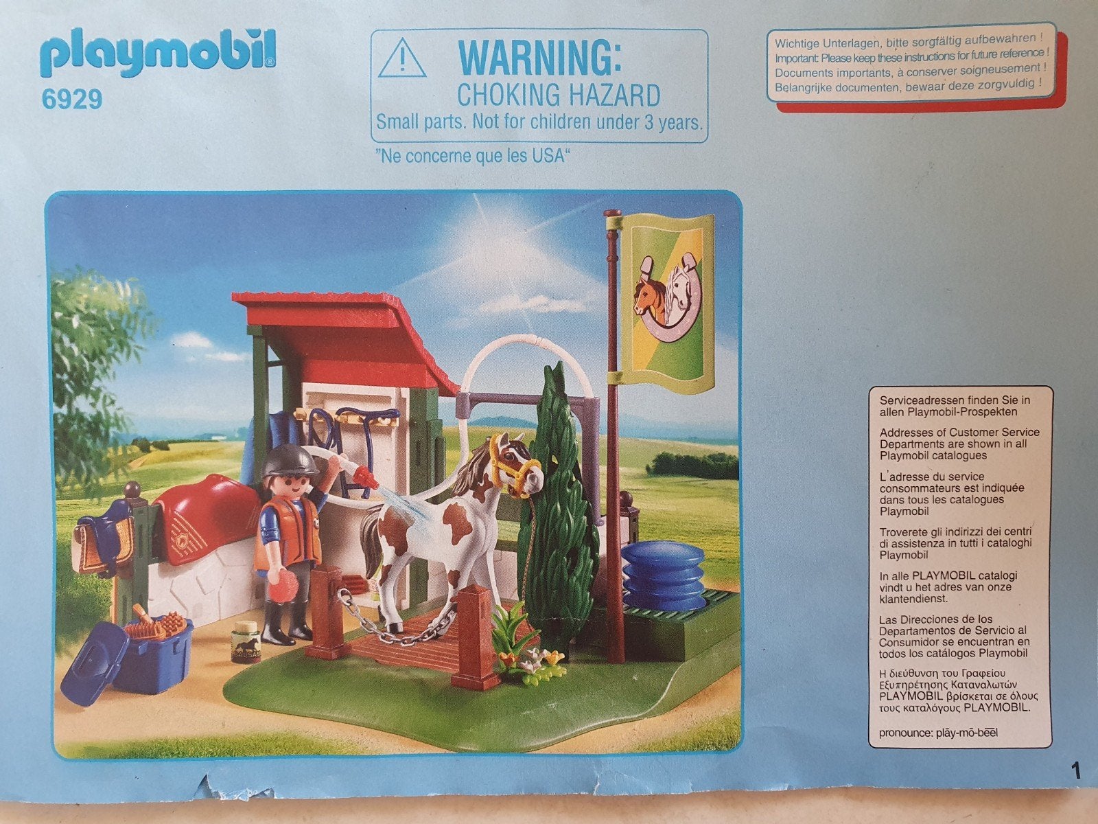 Playmobil paardenwasplaats 6929, Ophalen of Verzenden, Gebruikt, Complete set