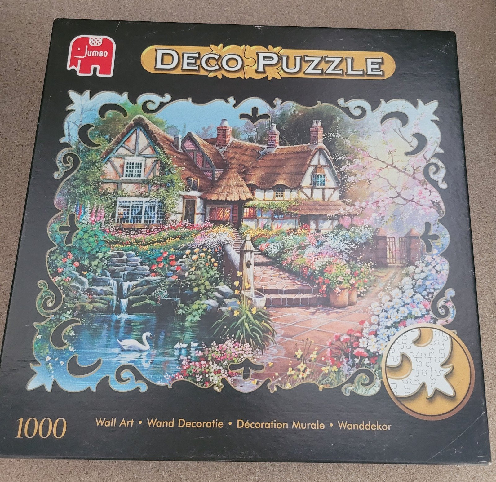 Jumbo Deco Puzzel 1000 stukjes - Cottage met tuin, Ophalen of Verzenden, 500 t/m 1500 stukjes, Zo goed als nieuw