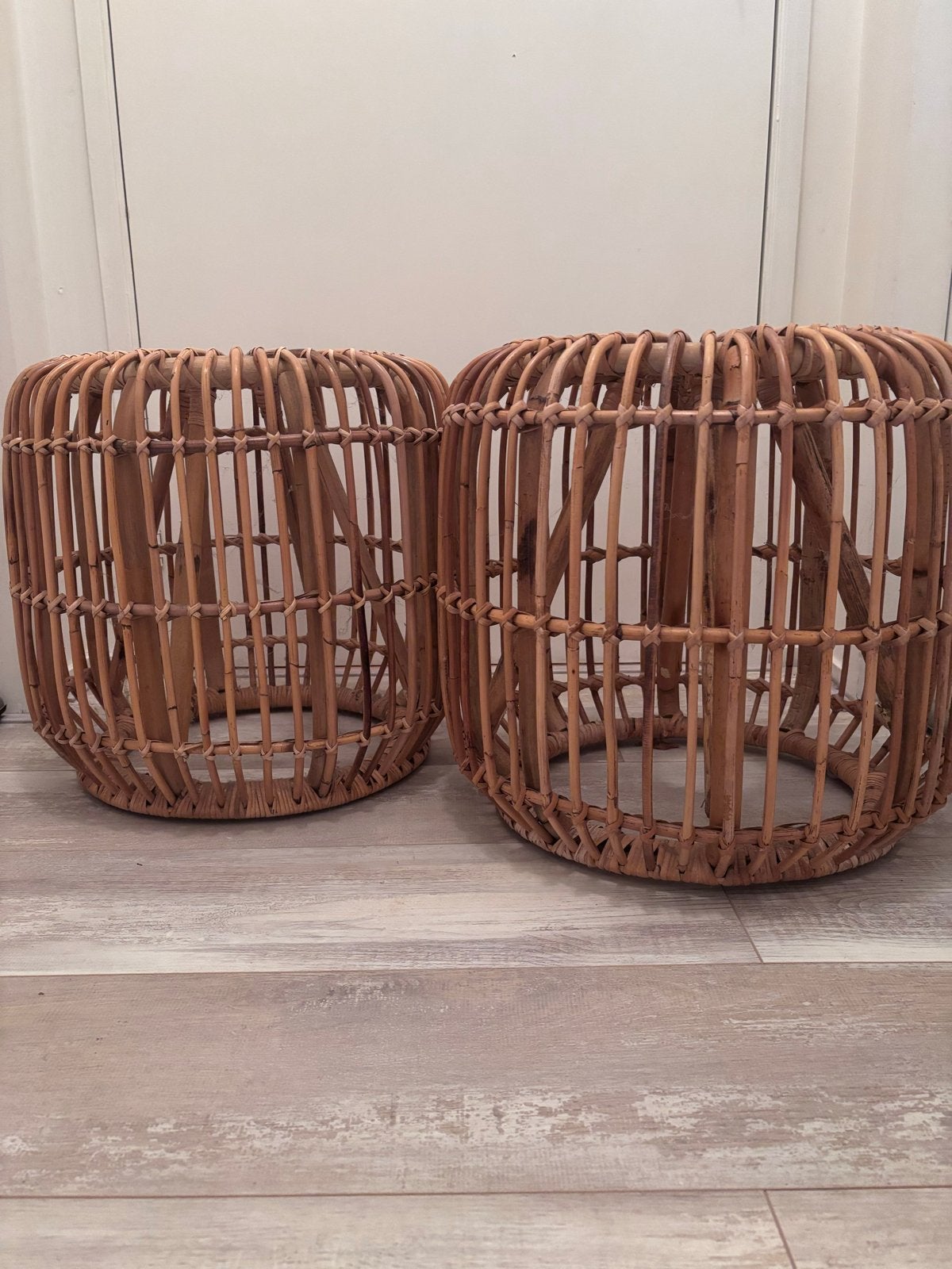 Set van 2 rotan krukjes / bijzettafels, Huis en Inrichting, Ophalen of Verzenden, Nieuw