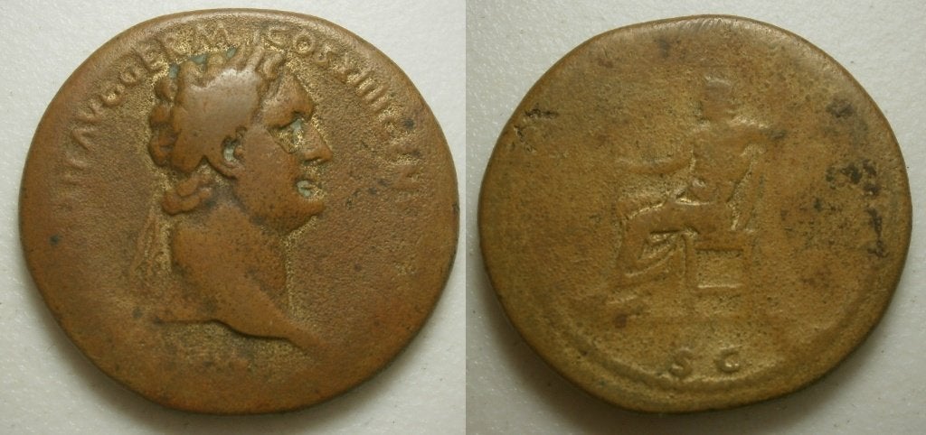 Romeinse munt Domitianus Sestertius IOVI VICTORI SC 88/9 AD, Ophalen of Verzenden, Italië, Losse munt