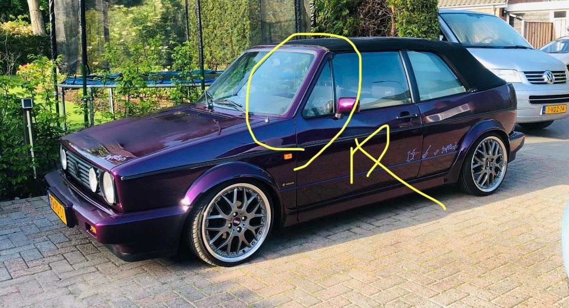 A Stijl lijst Golf mk1 cabriolet rechts (bijrijderskant), Auto-onderdelen, Ophalen of Verzenden, Gebruikt, Volkswagen