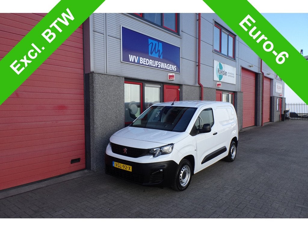 Peugeot Partner 1.5 BlueHDI Premium met achterklep airco, Auto's, Voorwielaandrijving, Stof, 4 cilinders, Wit