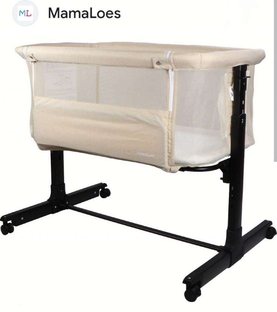 MamaLoes Noé Co-Sleeper Wieg aan Bed - Beige, Kinderen en Baby's, Babywiegjes en Ledikanten, Ophalen, Wieg