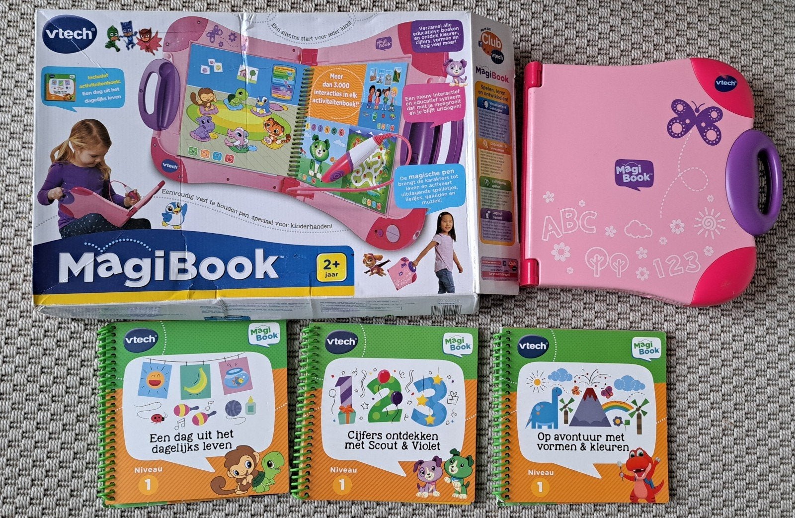 VTech MagiBook met 3 interactieve boekjes, Ophalen of Verzenden, Gebruikt, Overige typen, Met geluid