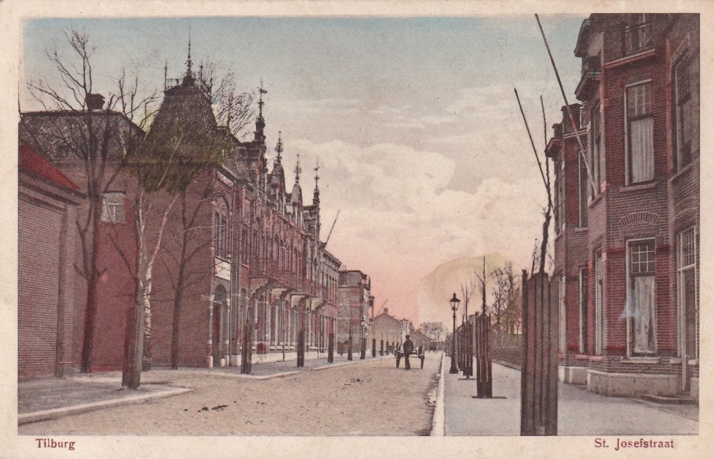 Oude Ansichtkaart Tilburg, St. Josefstraat (1915), Verzamelen, Ophalen of Verzenden, Voor 1920, Gelopen, Noord-Brabant