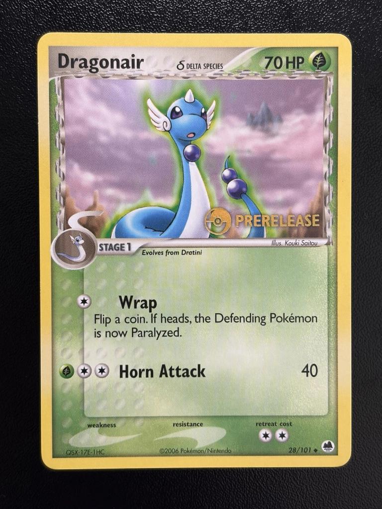 Dragonair 28/101 dragon frontiers prerelease promo, Ophalen of Verzenden, Zo goed als nieuw, Losse kaart