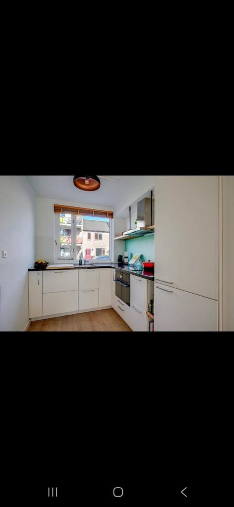 Nette witte IKEA L-keuken (Veddinge) + Luxe Kwarts blad., Ophalen, Gebruikt, Wit