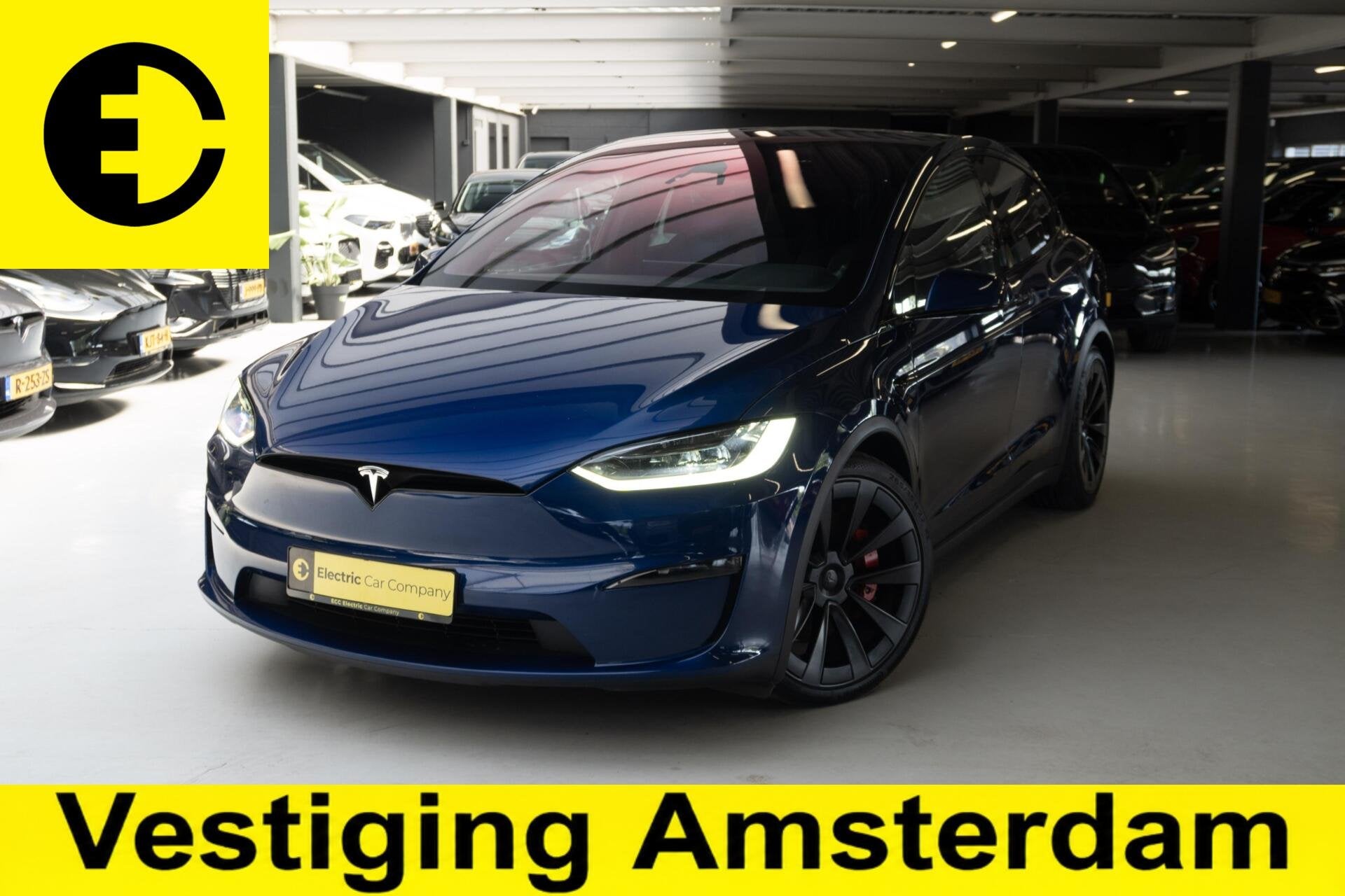 Tesla Model X Plaid AWD 6p. 100kWh | HW4 | FSD T.W.V. €750, Auto's, Tesla, Automaat, Model X, Gebruikt, Blauw