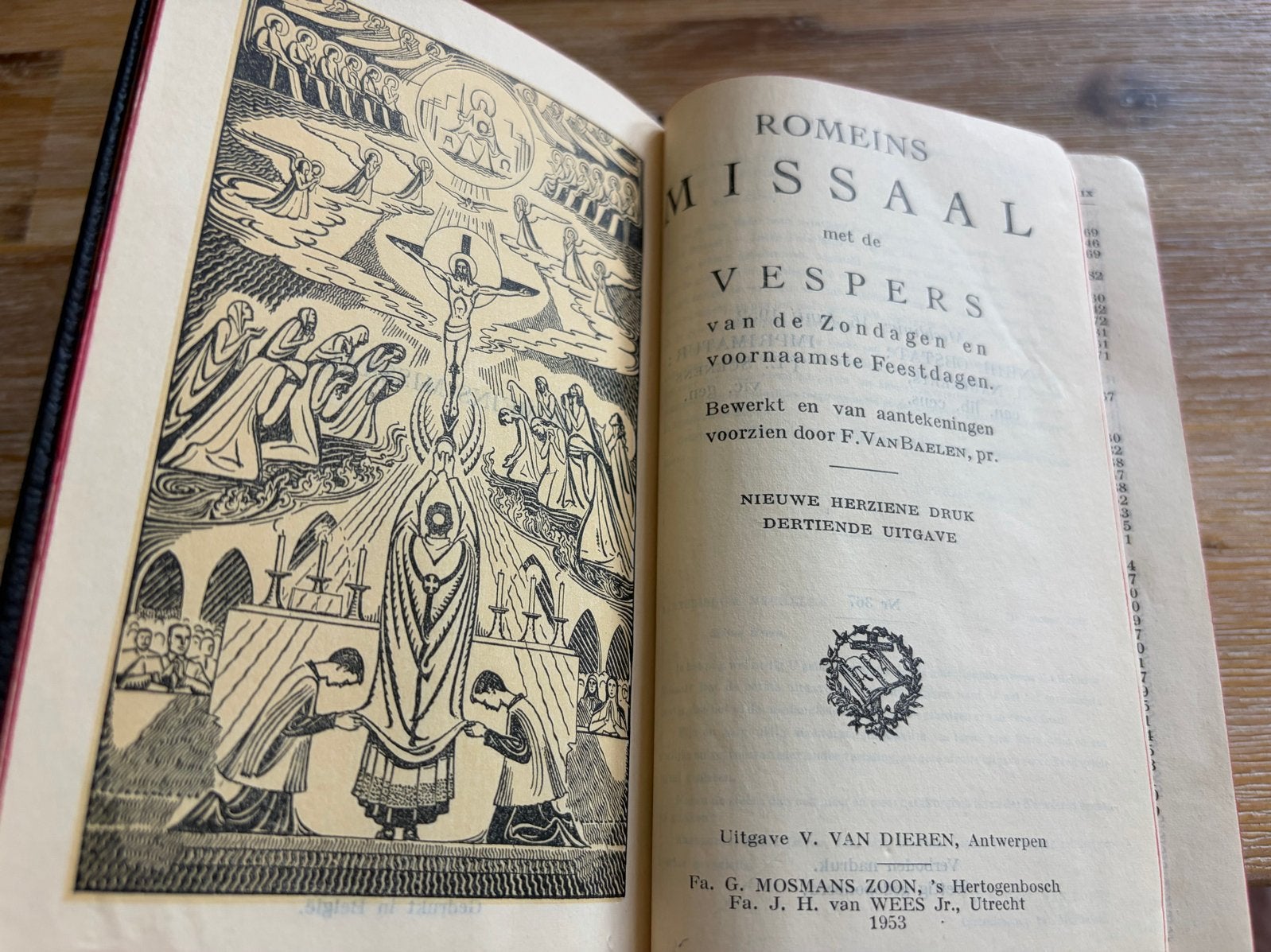 Romeins Missaal met Vesperboek - 1953 Editie, Antiek en Kunst, Antiek | Boeken en Bijbels, Ophalen of Verzenden
