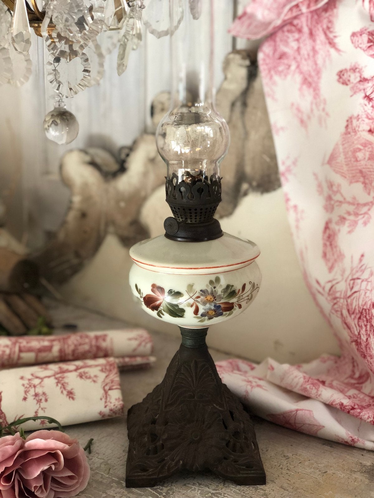 Antieke olielamp, Ophalen of Verzenden