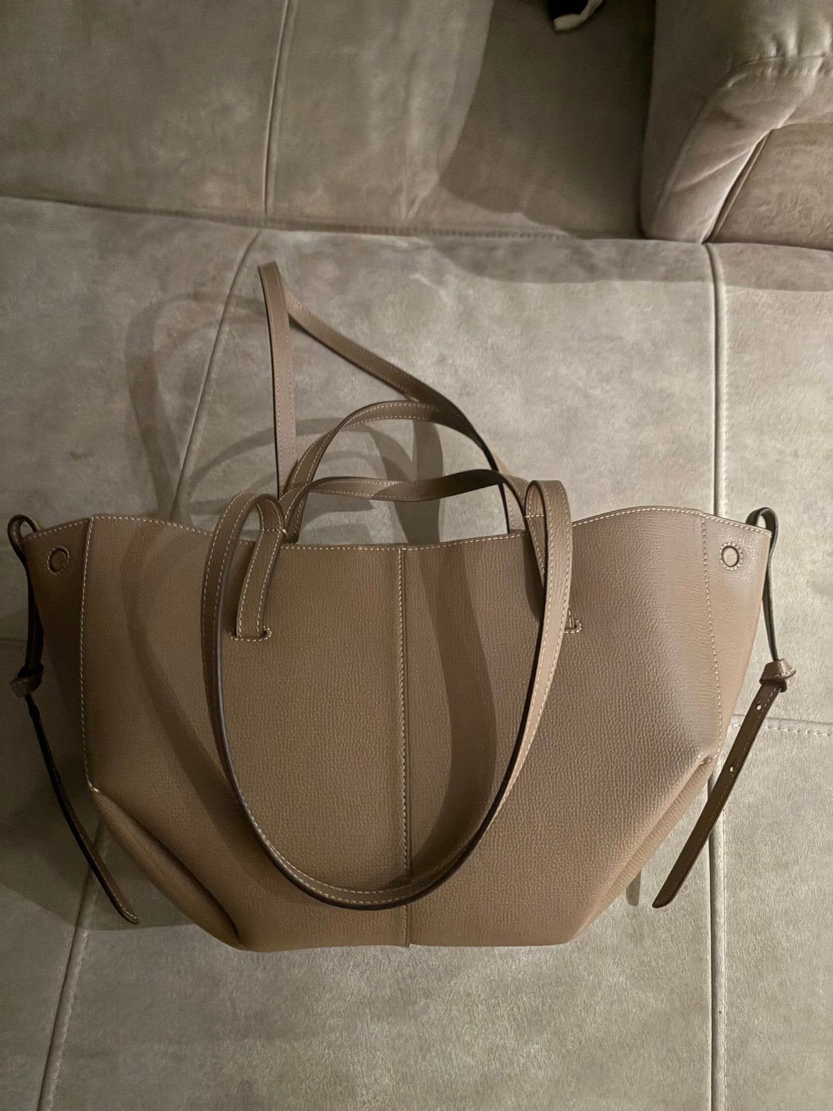Polène Numéro Dix tas Cyme mini Root, Sieraden, Tassen en Uiterlijk, Ophalen of Verzenden, Zo goed als nieuw, Beige, Handtas