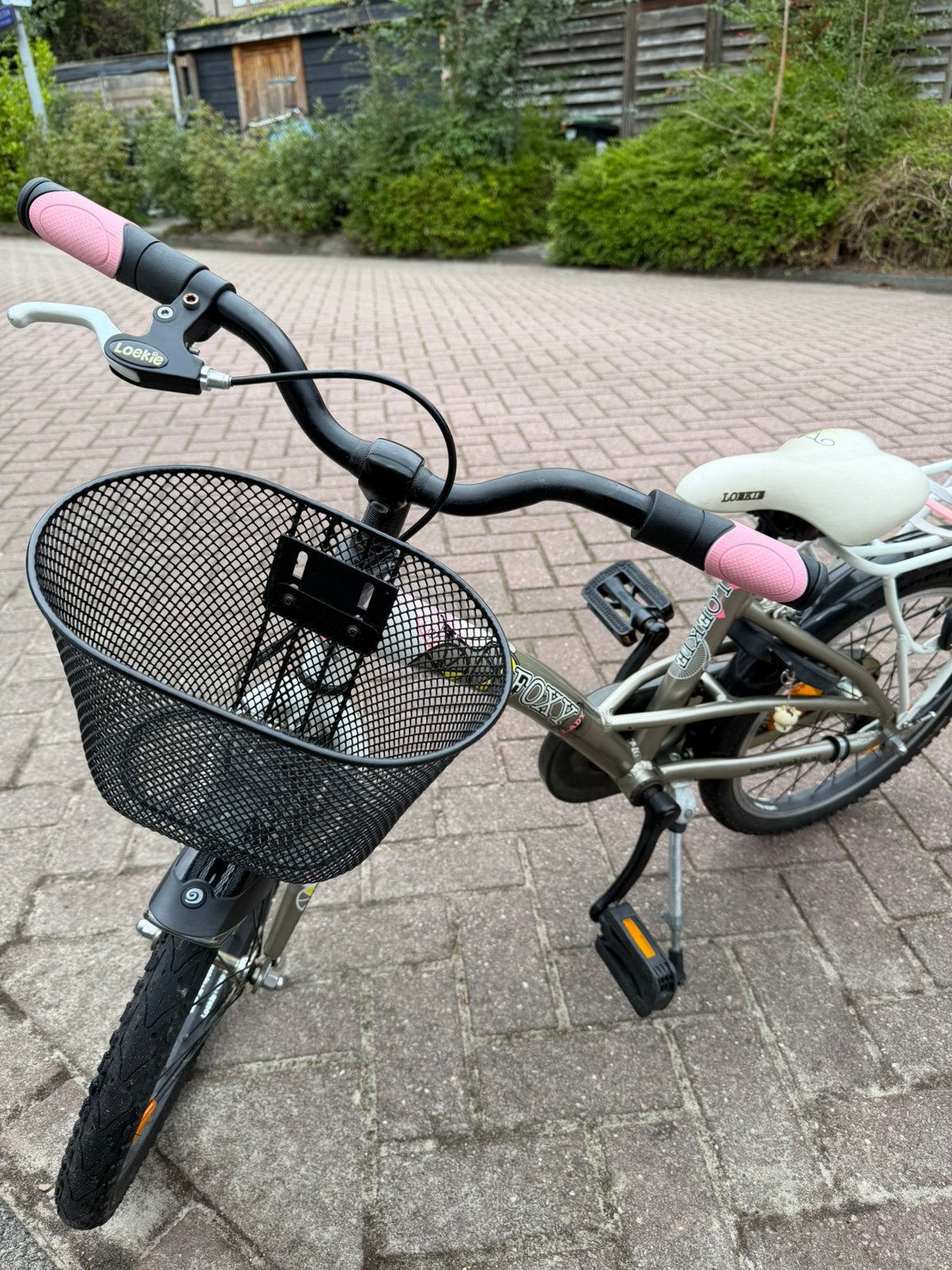 Loekie Foxy kinderfiets 18 inch, Ophalen, Gebruikt, Velgrem, 16 tot 20 inch