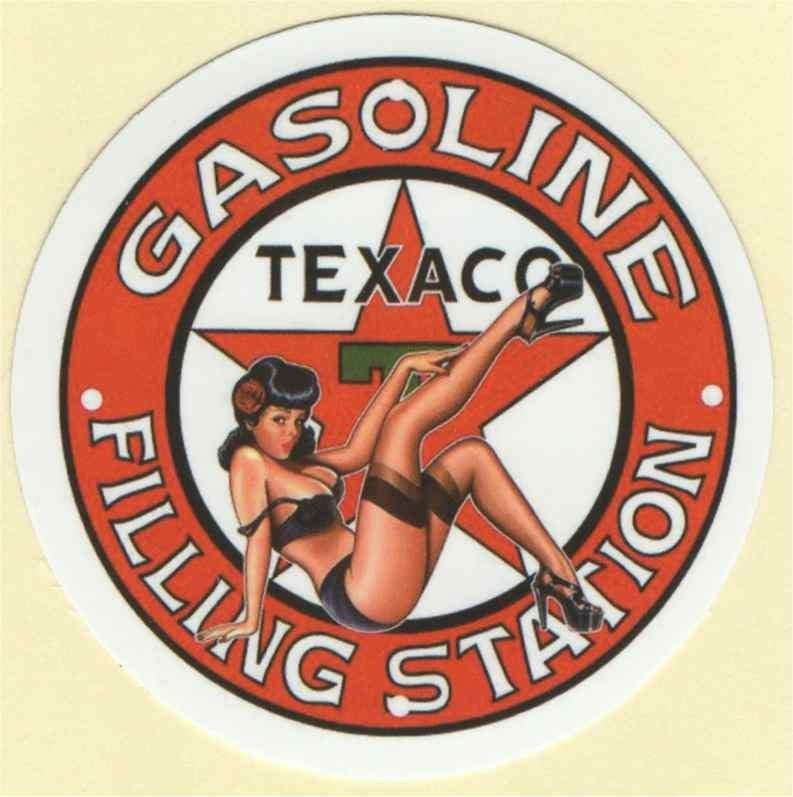 Texaco Pin Up Girl sticker #3, Verzenden