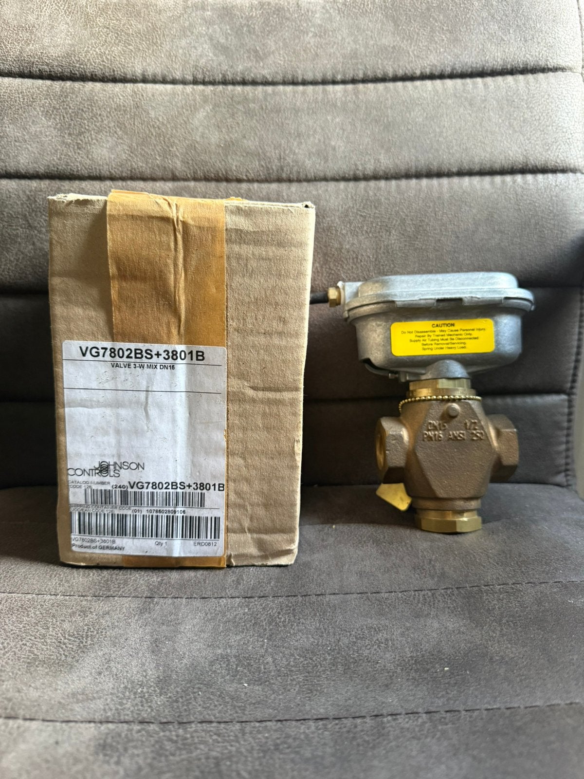Johnson Controls VG7802BS+3801B 3-weg mengklep DN15 NOS, Ophalen