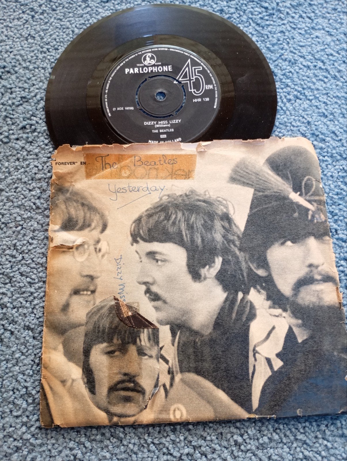 Beatles Yesterday single+ Dizzy Miss, Ophalen of Verzenden, Gebruikt, Pop