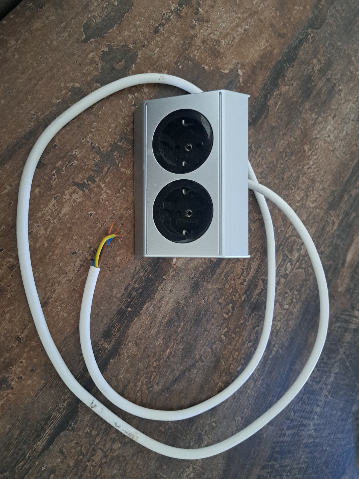 Berker TWIN-Box dubbel stopcontact met kabel, Ophalen of Verzenden, Gebruikt, Berker, Stopcontact